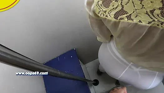 Stranger Horny MILF Touch My Dick in Subway - Cock Rubbing Handjob in Train