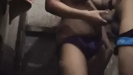 My wife is having sex with my friend in the bathroom.