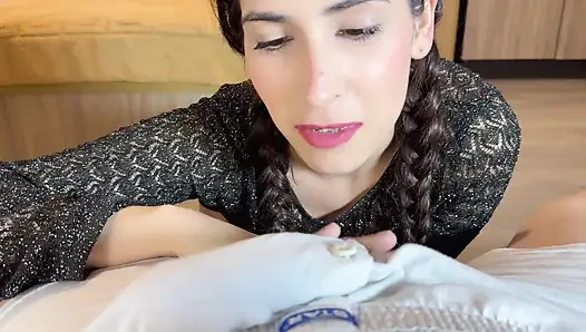 Jasmica, a beautiful Latina with a big ass, fucks her friend's grandfather