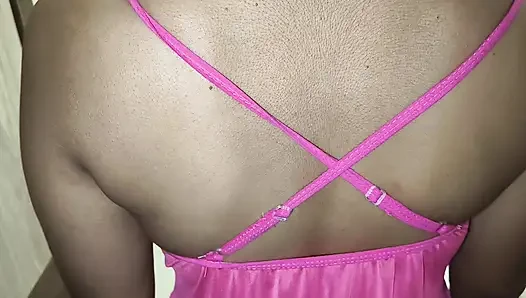 Telugu Anu Aunty in sexy Pink dress