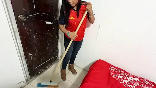 Sex with the cleaning lady. It's her first day on the job.