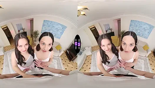 Horny Sluts Roxy And Amelia Thank Him With A Double Blowjob - TeenMegaWorld