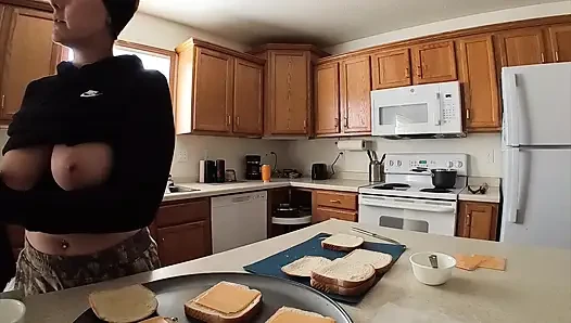 Housewife Makes Lunch then Fucked to Orgasm
