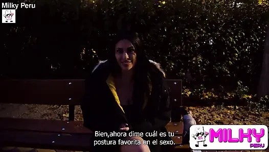Busty Horny Girl Calls Her Ex-boyfriend While a Stranger Sucks Her Pussy in the Park