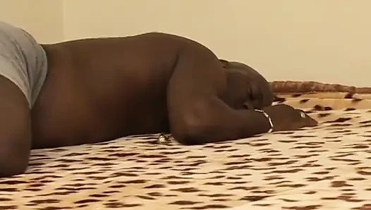 Tiny chocolate babe fucks with mature bald black