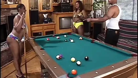 Couple of nice coloured sluts are taking one black cock in their wet pussies