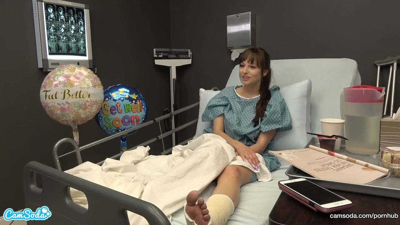 Public Sex in Hospital Milf Flash, BF Cums on Tits After Handjob