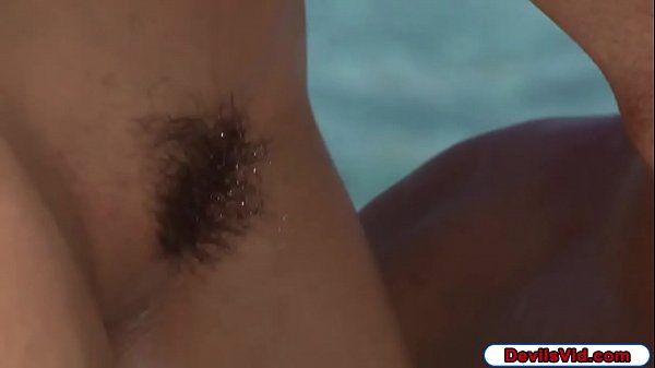 Hot latina gets her hairy pussy fucked