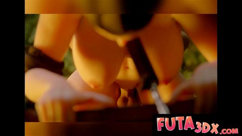 FUTA3DX - Busty MILF Soldier Found & Fucked By Futanari Elves at Campground