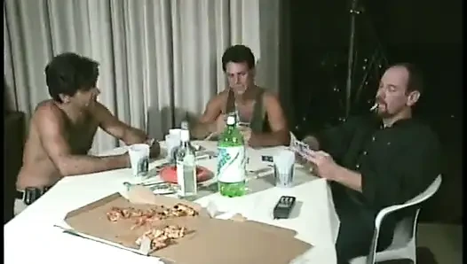 Sexy chick fucking two guys