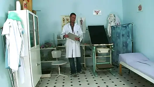 Intense fuck for this hot and sexy brunette slut with natural tits and tight ass in a doctor's office