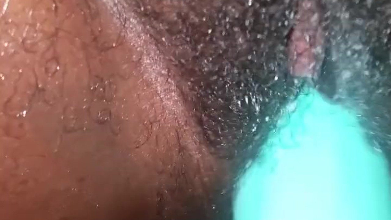 The tip of dildo makes Chocolate ebony Cream
