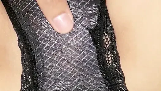 My Wife's Black Sexy Panties & White Top - Secret Crossdressing Jerk Off Session