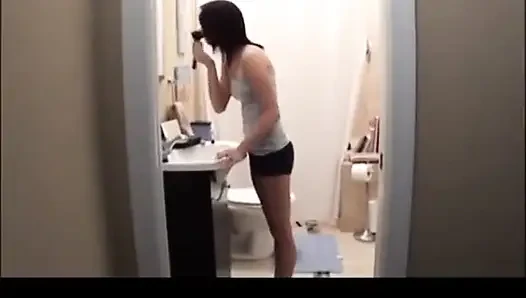 Sock sniffing in the restroom