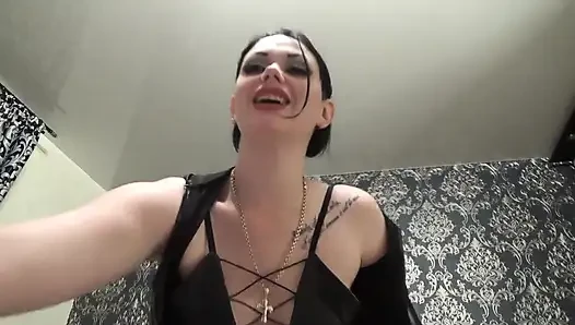 Cum for me slut while I am pegging you with big strapon!