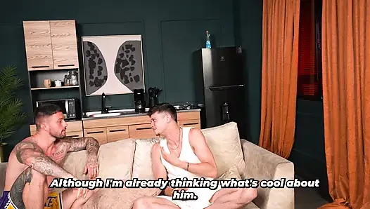 Police officers arrive to restore order in the apartment and end up joining in the fun.