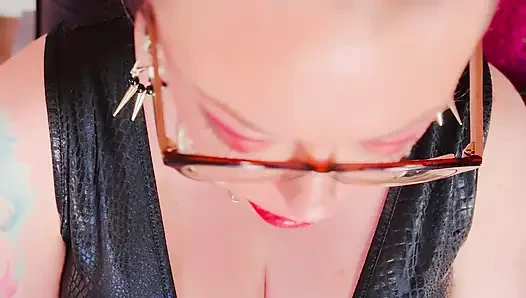 Goth Girl In Glasses Smokes A Cigarette For You - Tina Snua Smoking A Cig With Dangles OMI OME Drifting Snap Inhales