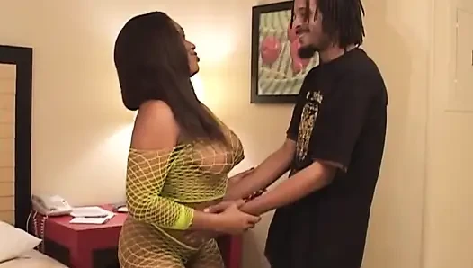 Black couple in the pussy on the big black cock