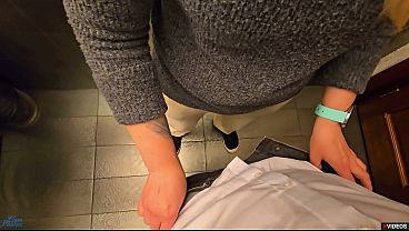 Stranger cum in my panties in restaurant toilet