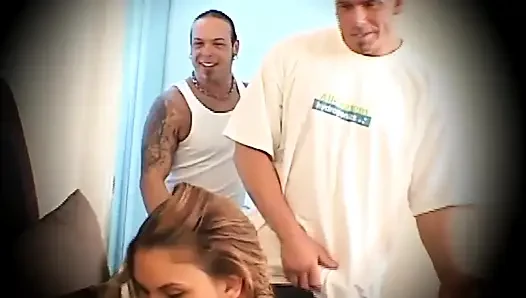 Orgy with Two Big Cocks and Two Beautiful Young Pussies Fucked