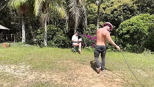 I Destroy My Tight and Very Wet Pussy with Outdoor Sex!!