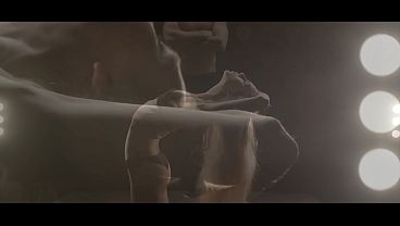 Slim Blonde in Black Lingerie Teases Muscular Stud on Her Knees... He's About to Wreck Her