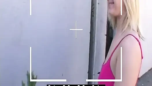 Piss Drenched Blonde Slut Squirting in Bathroom