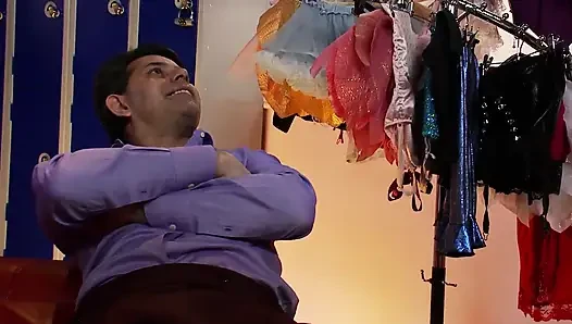 Corset Girls Scene-4_brunette with a Big Ass in Lingerie Having Hard Sex at Work