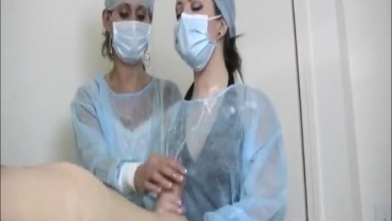 Two nurses tag-team a dick