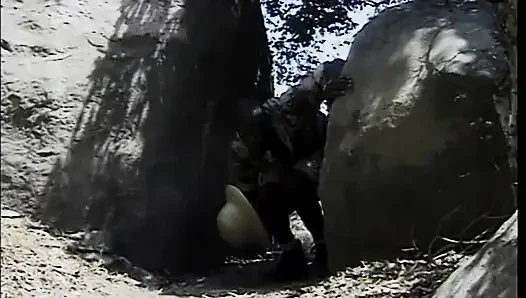 Hot black chick get white cock to rock her ass
