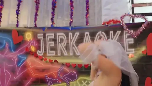 JERKAOKE - Sexy Persian milf with huge boobs fucks her way through gameshow