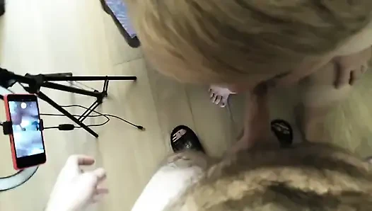 Blowjob from mature BBW milf and then fucked in pussy doggy-style 1
