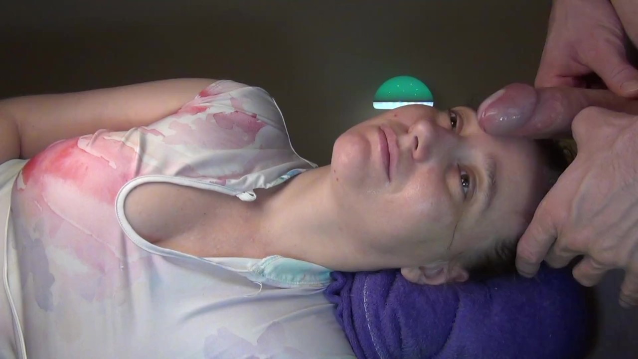 Facial massage side view with cock