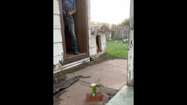 Piss fail #3 (major piss fail trying to knock down a tea can with a desperate public piss outside)