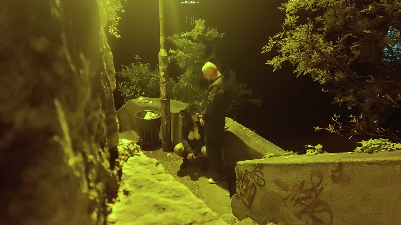 Sucking His Cock Outside