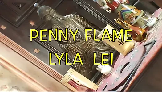 Lyla Lei and Penny Flame Eat Pussy and Give Double Blowjob