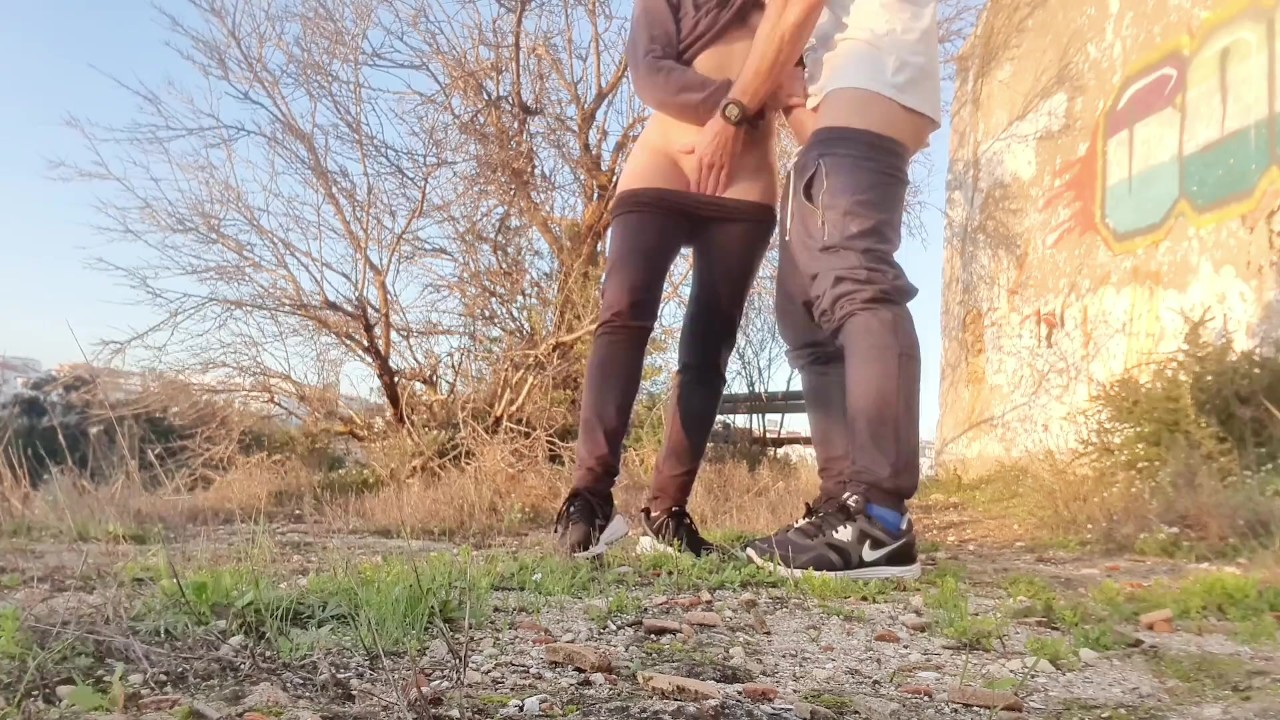 A stranger catches me masturbating in public and fucks with me until we almost get caught