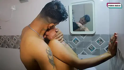 Hot Beautiful Couple Having Romantic Shower Sex