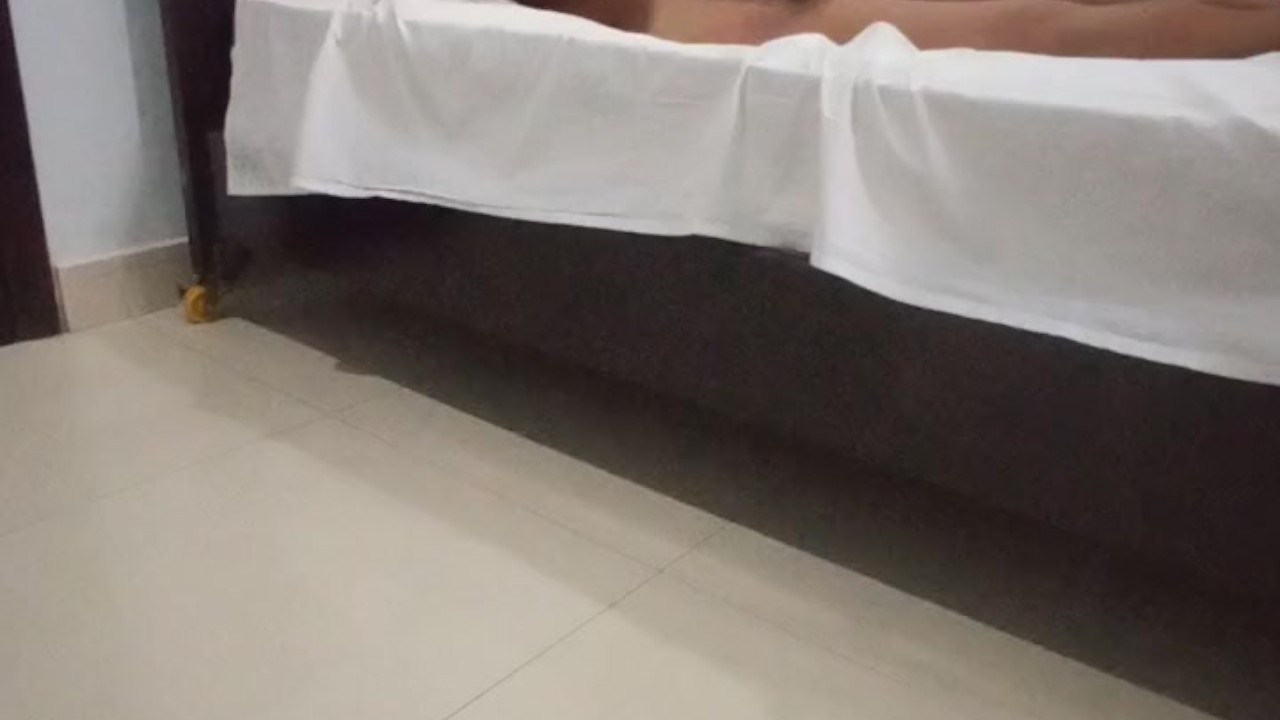 Body lotion after sun tan. Sexy skinny naked body