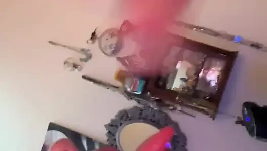 Spunking on Sadies face, mouth and tits