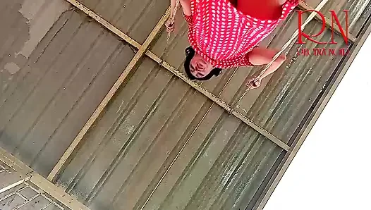 Beutiful lady swinging without panties on a swing outdoors. Slow motion 127 3