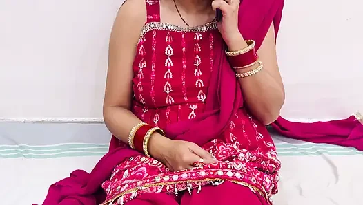 Indian Wife Video Call with Husband Seducing but Wife Cheats on a Husband While Having Sex with Devar in Hindi