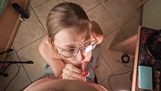 Hard FaceFuck ended with Facial and Cum Eating