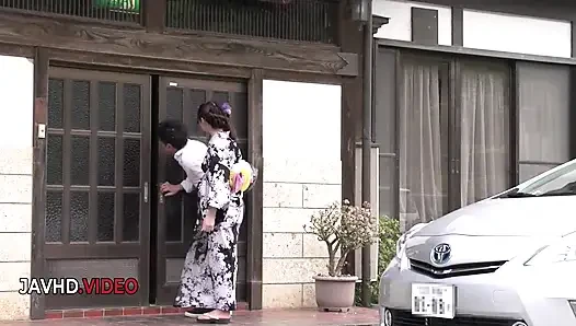 Sexy Kimono Babe Maya Kawamura Takes Rough Fuck and Swallows Load