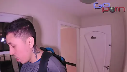 Skinny Hairy Fucks with the Delivery Man