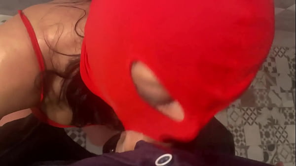 Sheer Red Seduction – Masked Blowjob & Doggy with Double Cum on My Downjacket- preview