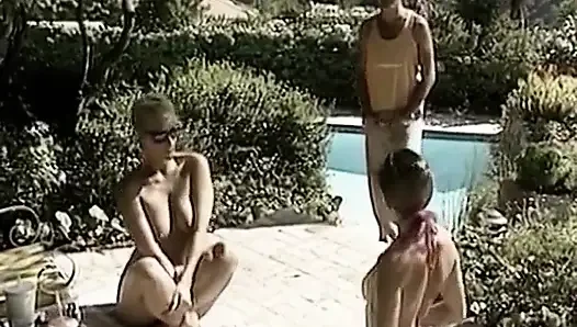 Two German Teens Shearing Cock in Anal Threesome