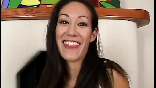 Cute sucking horny stud huge dick after rubbing her pussy