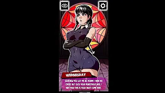 WEDNESDAY ADDAMS SUCKS MY HUGE COCK AND I FUCK HER PUSSY AND ASS AND CUM INSIDE HER!