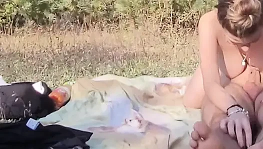 public blowjob outdoors deep throat
